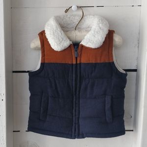 Old Navy Sherpa Collar Flannel Vest
